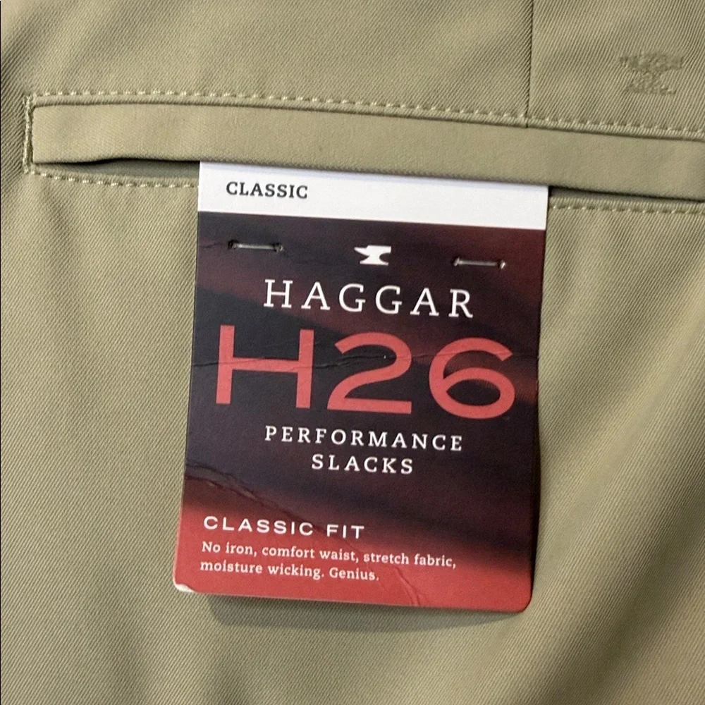 Haggar H26 Classic Tan Performance Trousers NWT 38/29